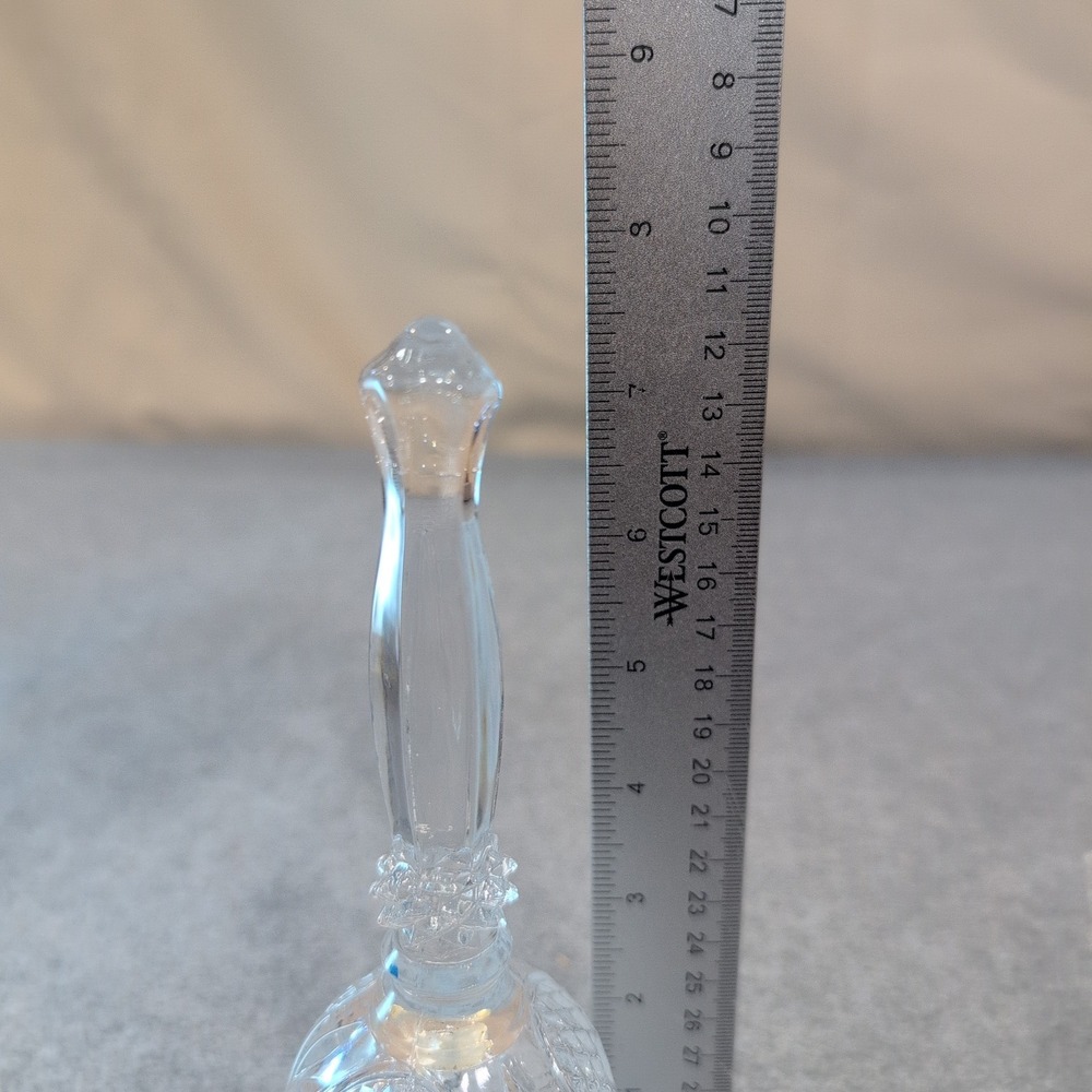 Crystal Glass Dinner Bell Unicorn Etched Handle Clapper Fairy Tale Decor - Picture 5 of 5